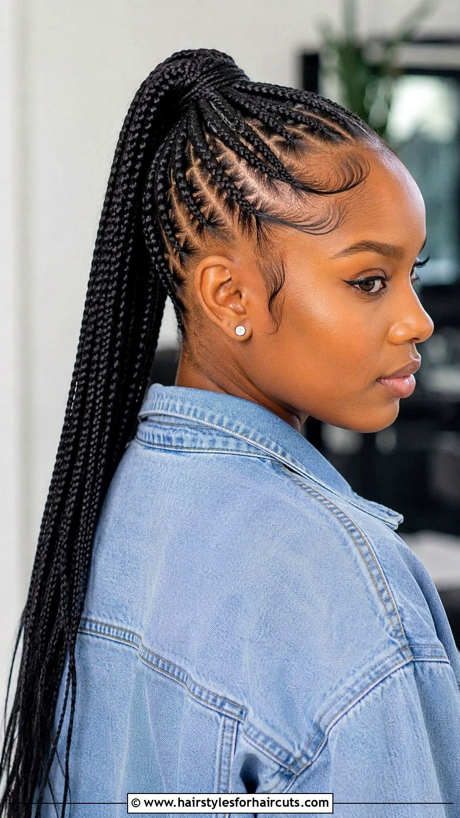 Knotless Braid Ponytail - 25 braid ponytail hairstyles for black hair - 25 braid ponytail hairstyles for black hair