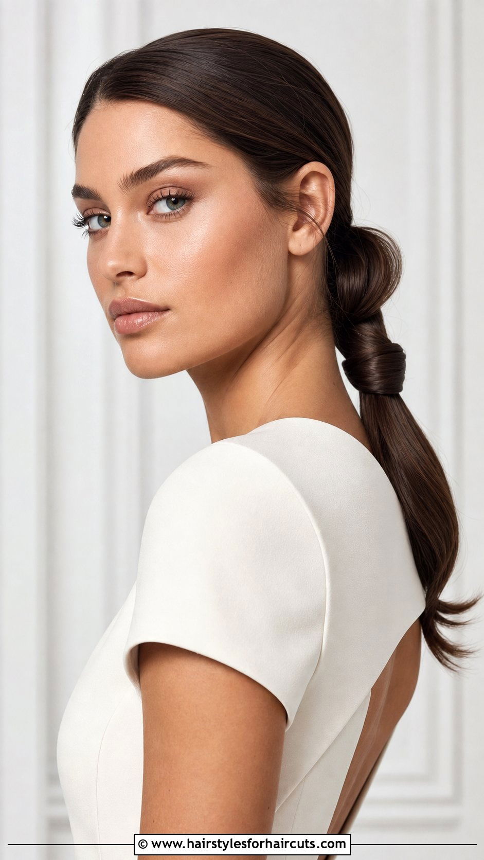 Knotted Low Ponytail For Wedding - 25 long straight hairstyles for wedding - 25 long straight hairstyles for wedding