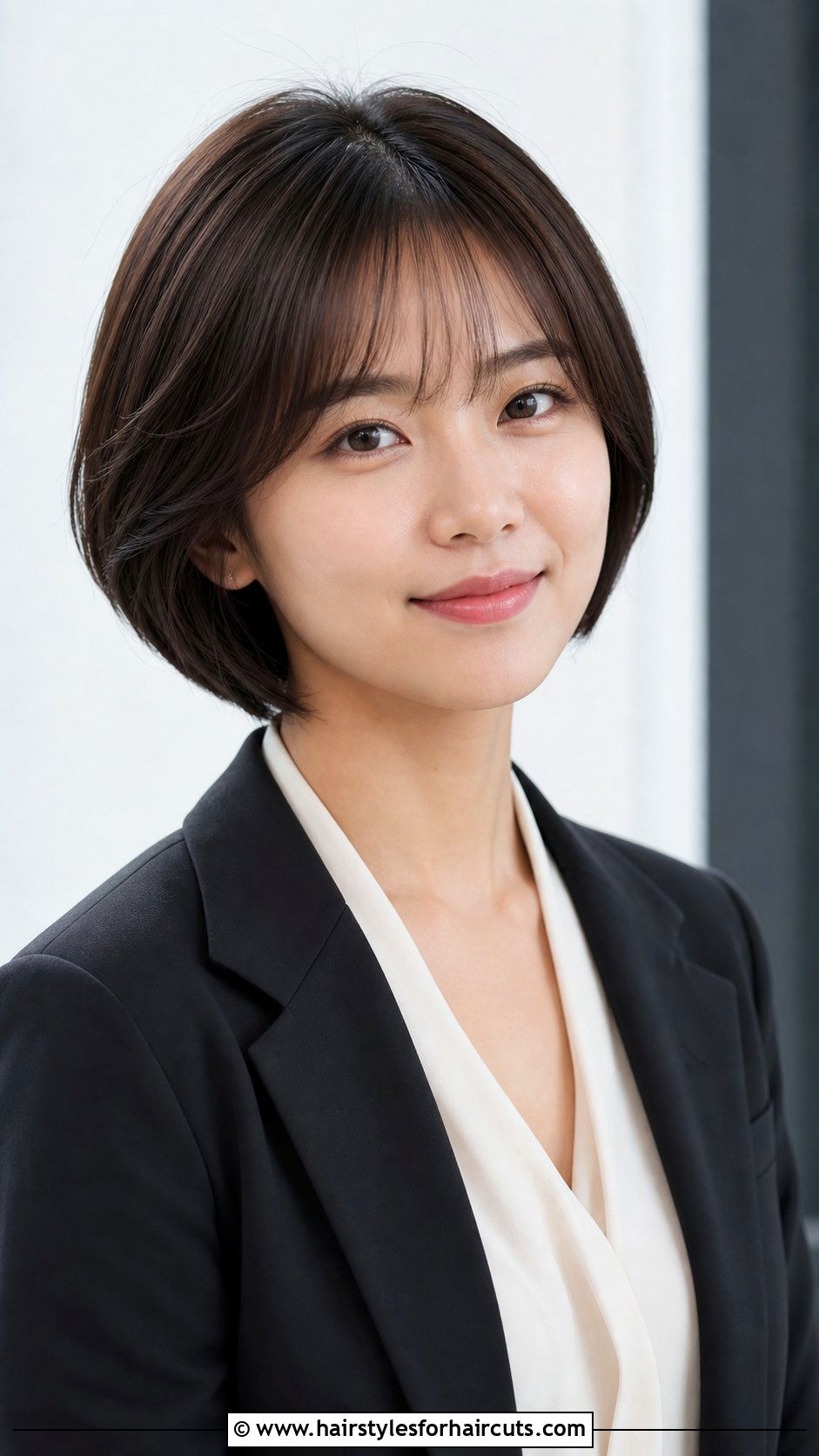 Korean Inverted Bob With Wispy Bangs - 25 korean hairstyles with bangs - 25 korean hairstyles with bangs