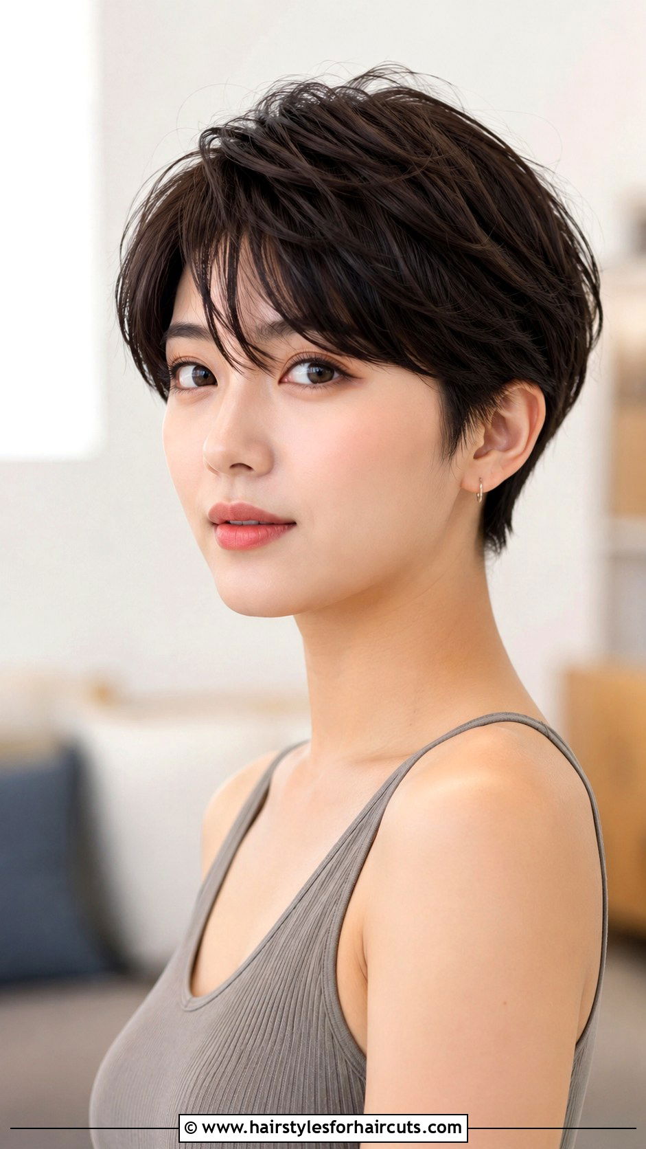 Korean Layered Pixie - 25 korean short hairstyles - 25 korean short hairstyles