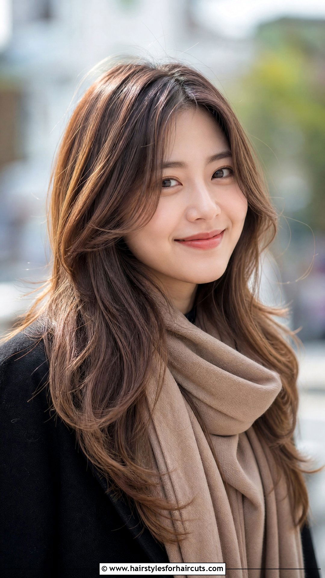 Korean Long Layered Haircut With Caramel Balayage - 25 long hair korean layered haircuts - 25 long hair korean layered haircuts