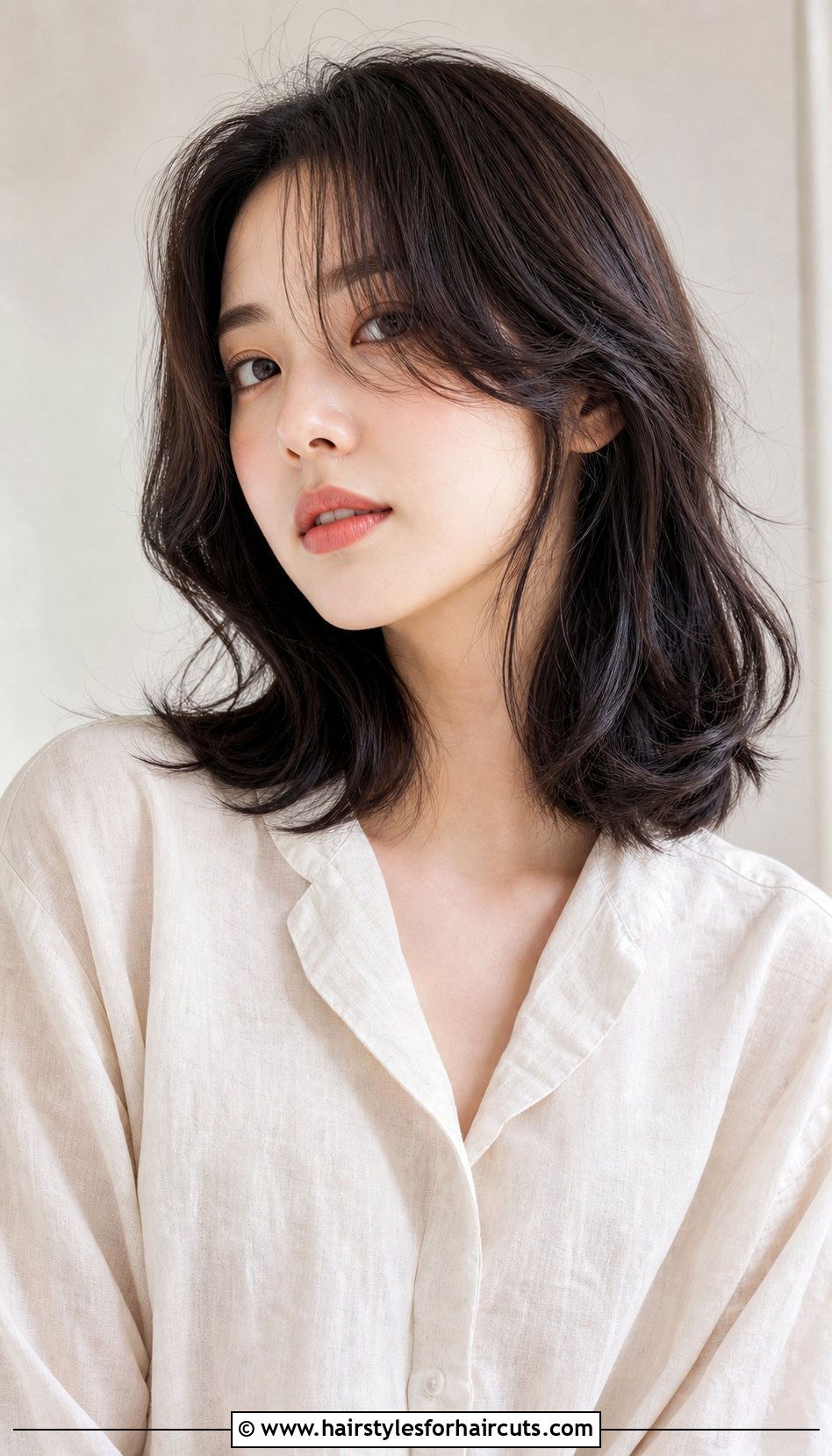 Korean Shoulder Length Wavy Hair With Curtain Bangs - 25 korean hairstyles with bangs - 25 korean hairstyles with bangs