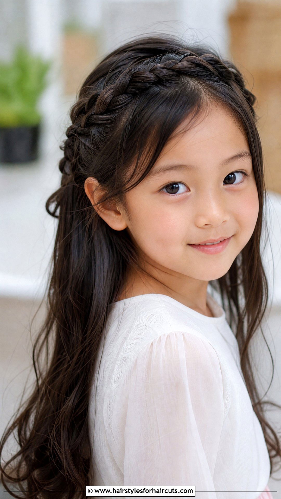 Lace Braid Half Updo - 25 elementary school long hair picture day hairstyles - 25 elementary school long hair picture day hairstyles