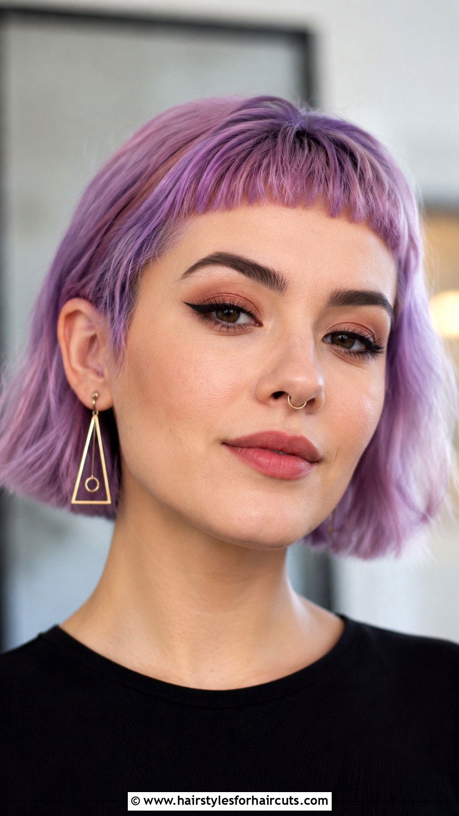 Lavender Micro Bangs Bob - 25 lavender hairstyles - 25 lavender hairstyles