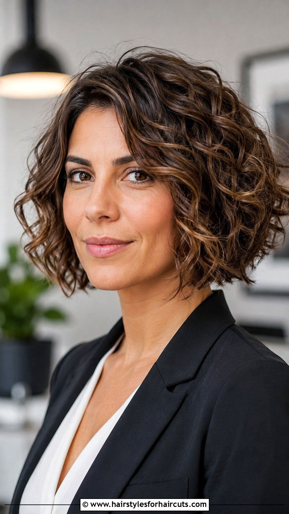 Layered A Line Curly Bob - 25 curly haircuts in layers - 25 curly haircuts in layers