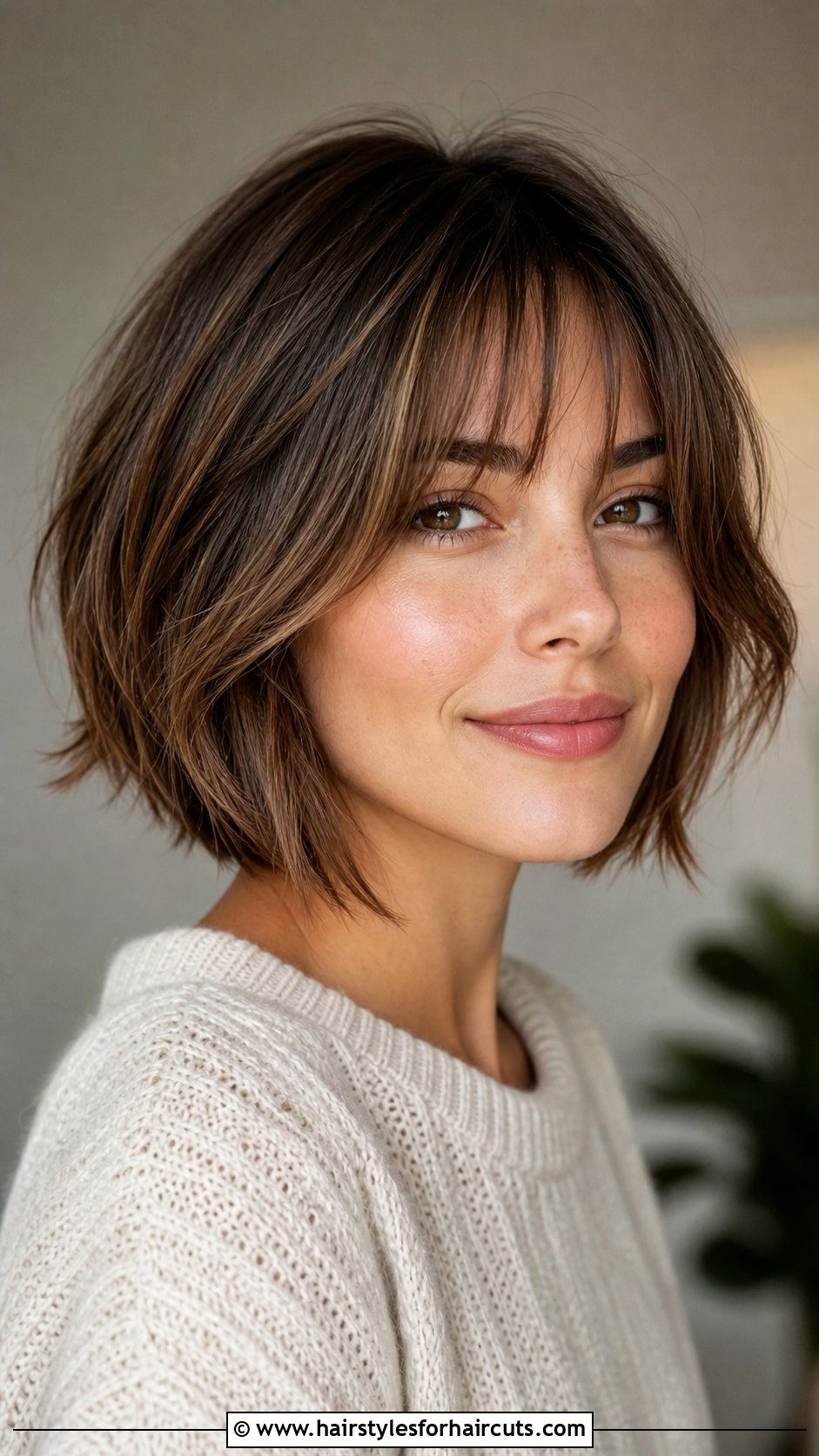 Layered Bob With Bangs - 25 hairstyles for over 70 - 25 hairstyles for over 70