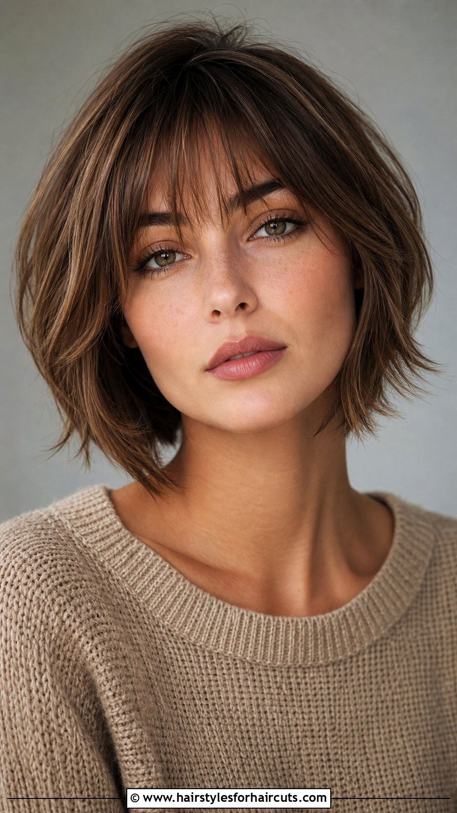 Layered Bob With Face Framing Bangs - 25 short haircuts bangs - 25 short haircuts bangs