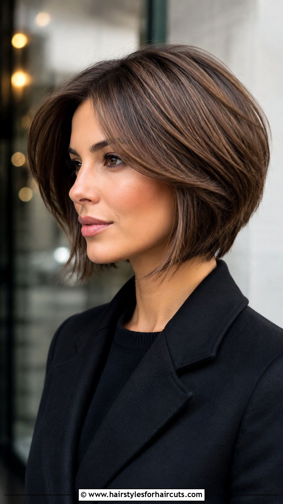 Layered Bob With Side Part - 25 cute fall hairstyles for medium hair - 25 cute fall hairstyles for medium hair
