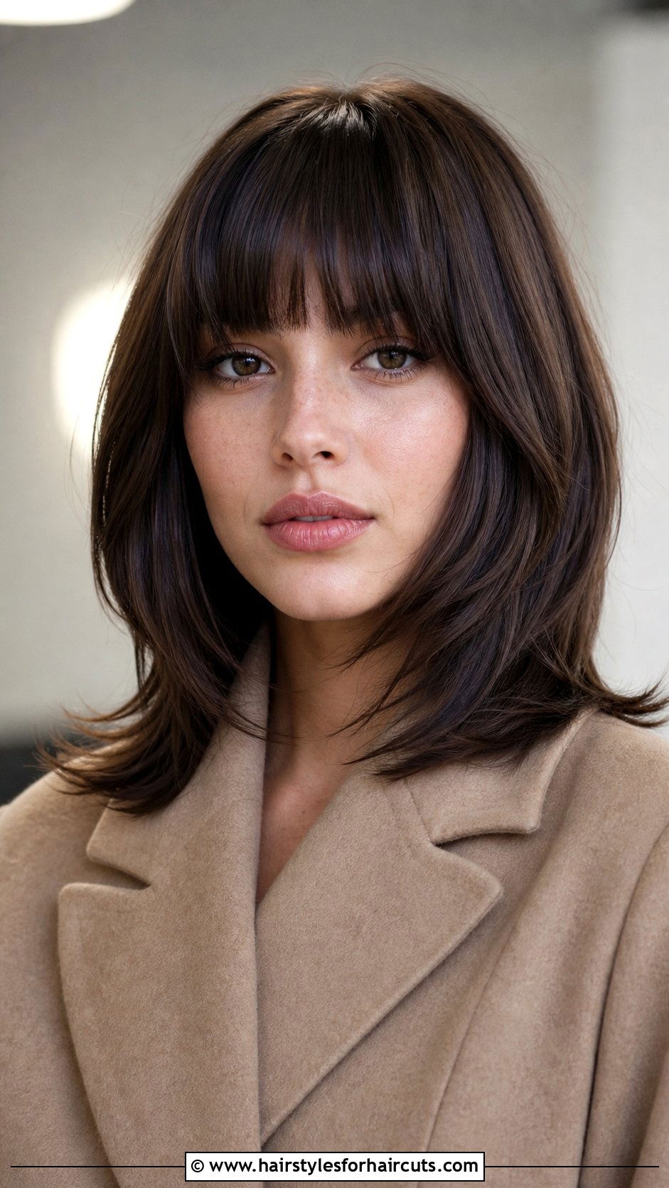 Layered Butterfly Lob With Blunt Bangs - 25 butterfly haircuts with bangs straight hair - 25 butterfly haircuts with bangs straight hair