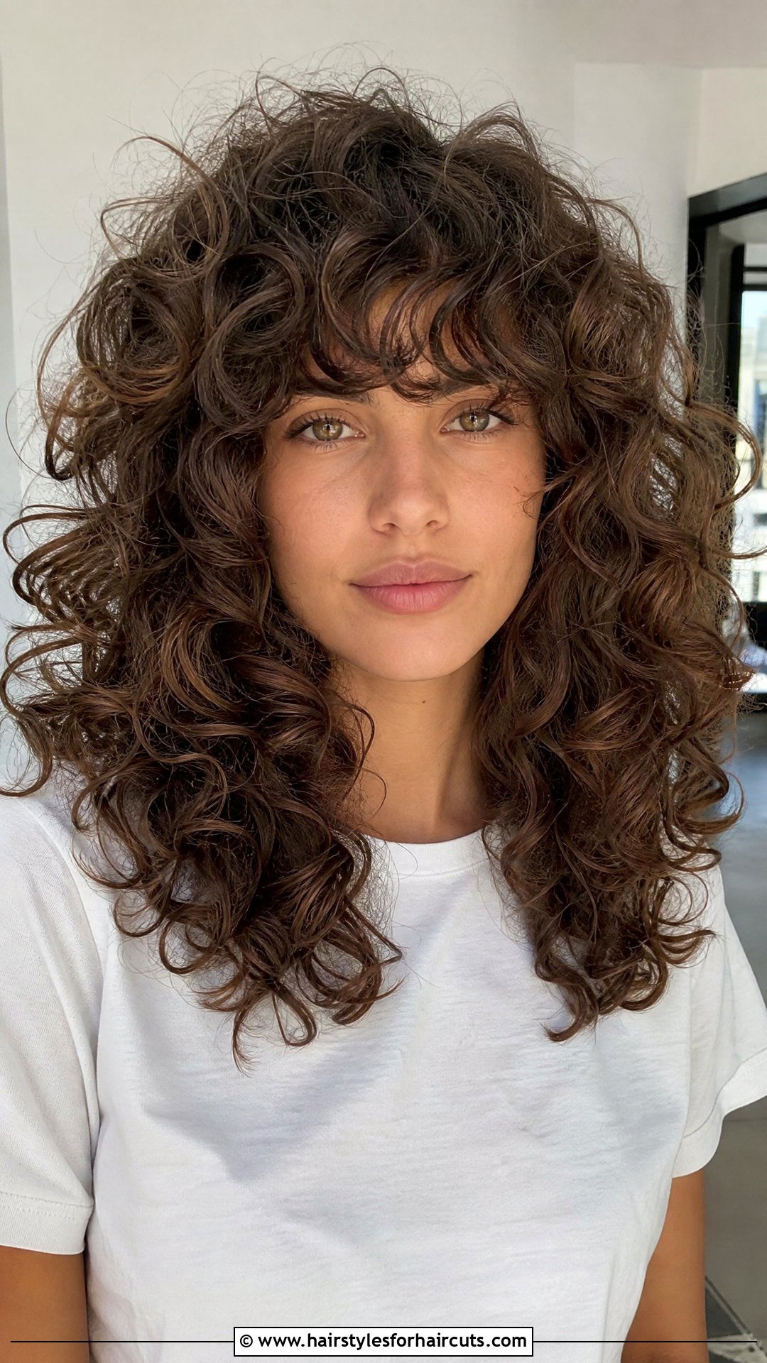 Layered Curly Hair With Bangs - 25 hairstyles for big forehead curly hair - 25 hairstyles for big forehead curly hair