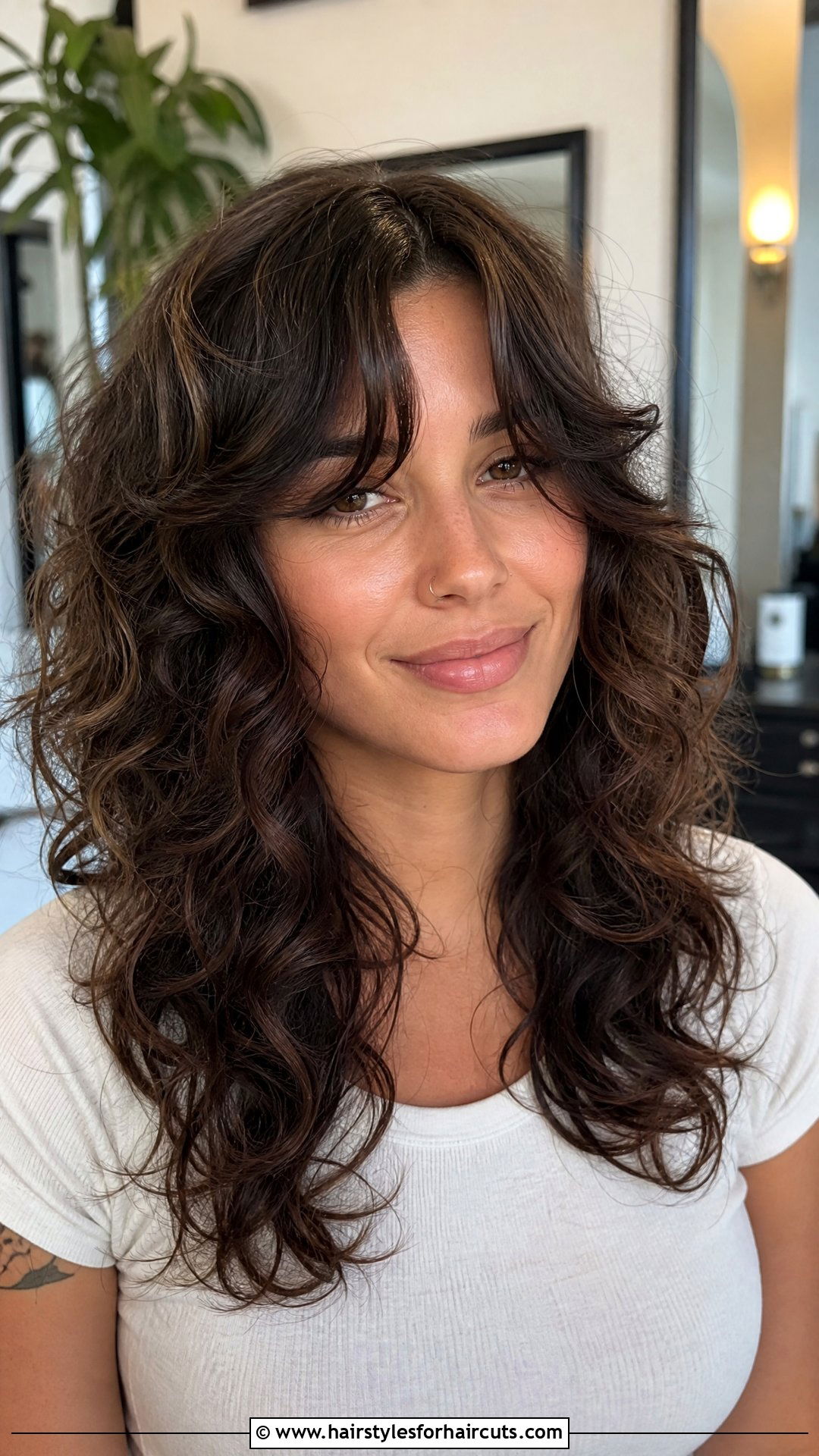 Layered Curly Hair With Curtain Bangs - 25 layered haircuts for curly hair - 25 layered haircuts for curly hair