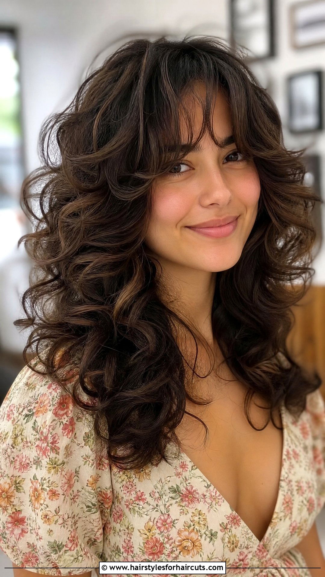 Layered Curly Hair With Curtain Bangs - 25 curly hair with bangs hairstyles - 25 curly hair with bangs hairstyles