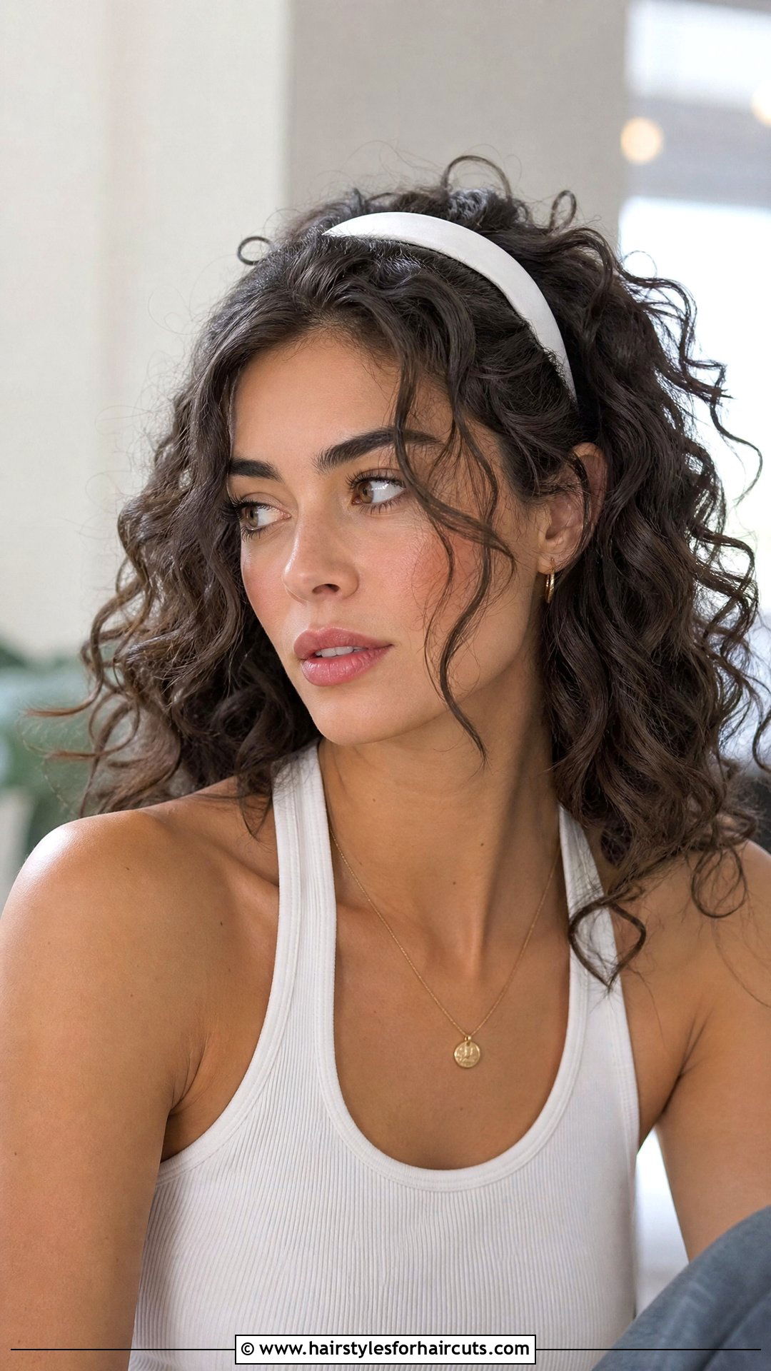 Layered Curly Hair With Headband - 25 layered haircuts for curly hair - 25 layered haircuts for curly hair