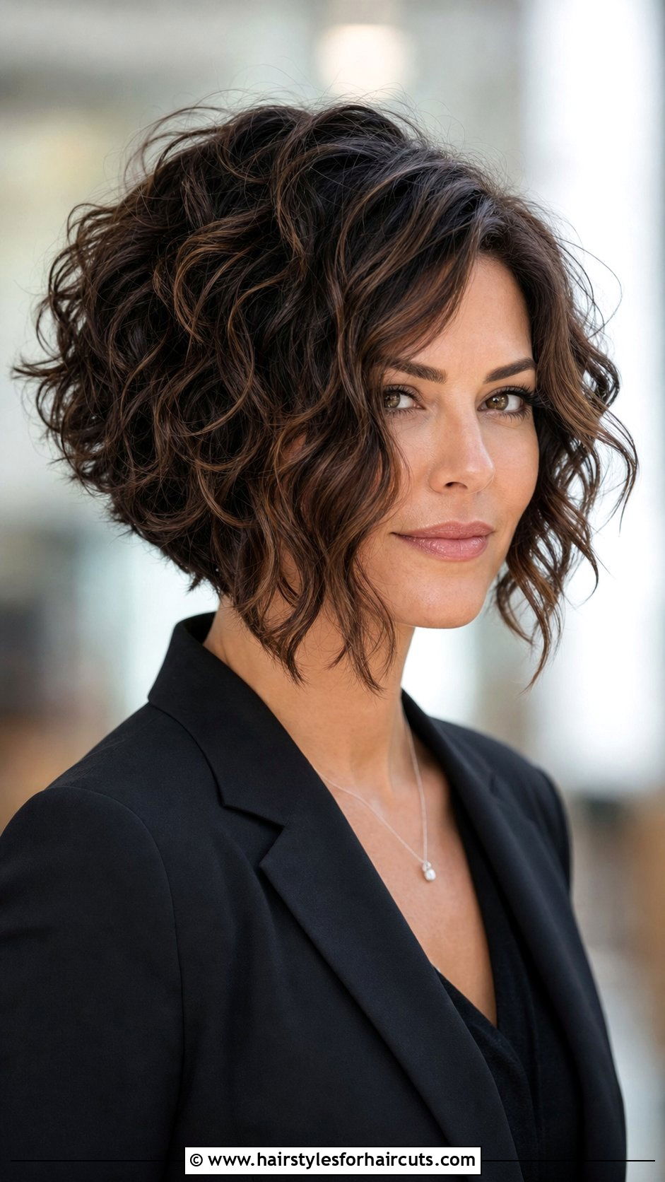 Layered Curly Inverted Bob - 25 layered curly hairstyles - 25 layered curly hairstyles