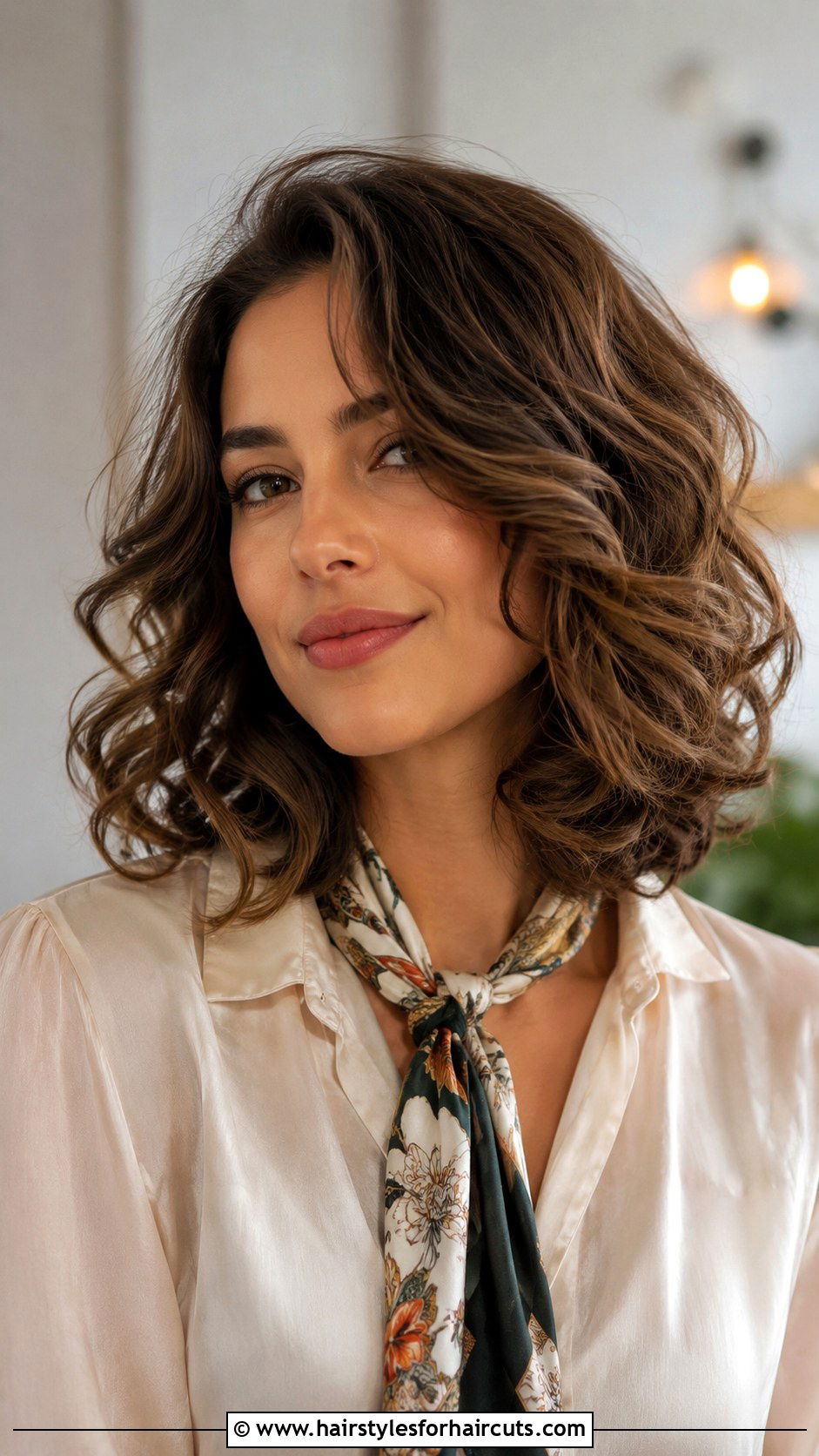 Layered Curly Lob - 25 work hairstyles for curly hair - 25 work hairstyles for curly hair