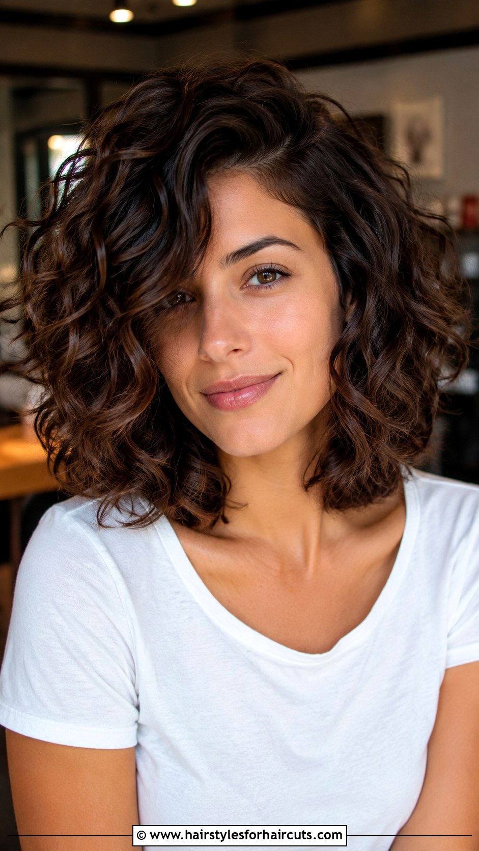 Layered Curly Lob - 25 haircuts for curly hair round face - 25 haircuts for curly hair round face