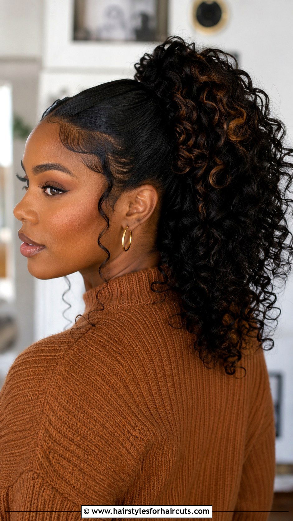 Layered Curly Ponytail - 25 elegant ponytail hairstyles for black hair - 25 elegant ponytail hairstyles for black hair