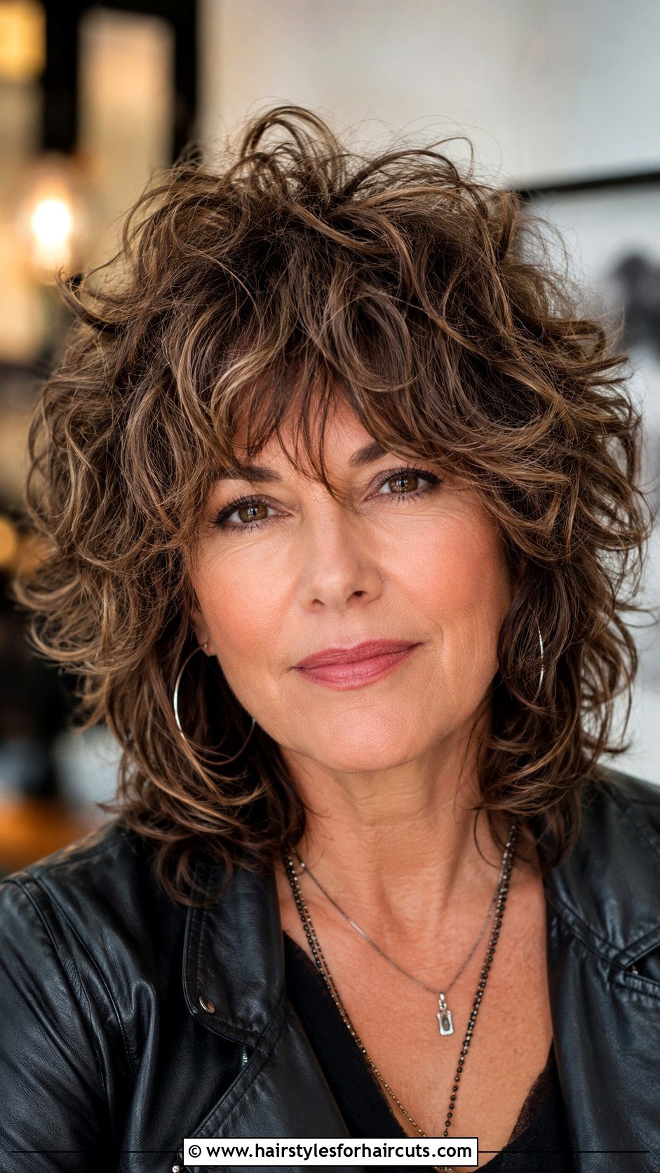 Layered Curly Shag - 25 hairstyles for women over 50 curly hair - 25 hairstyles for women over 50 curly hair