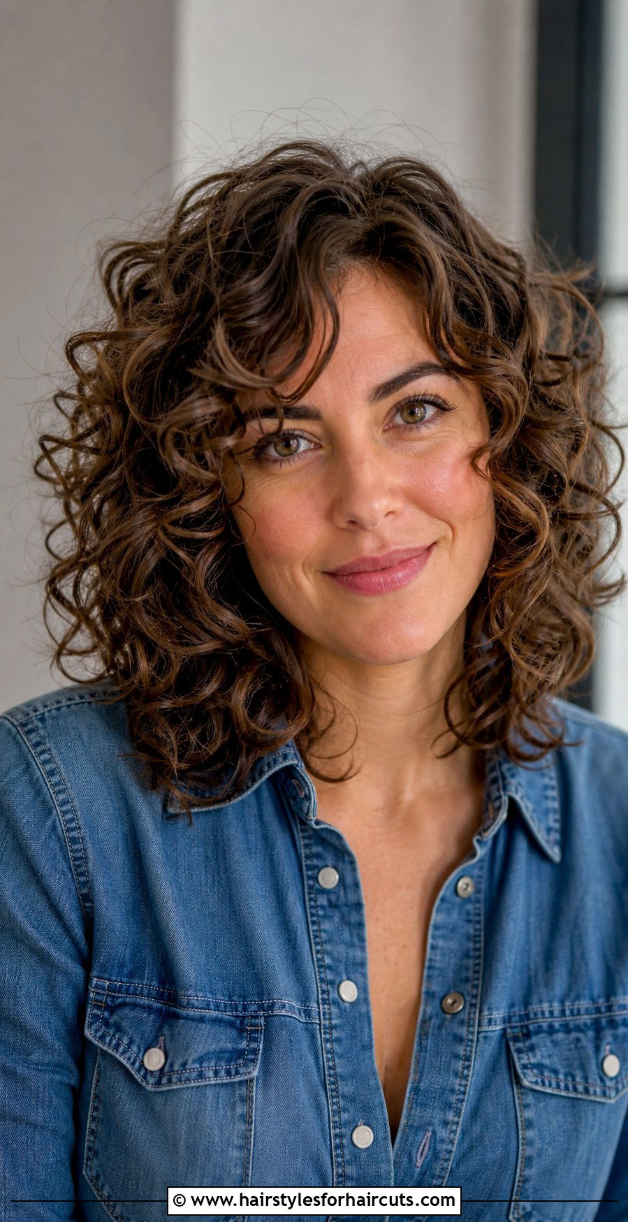 Layered Curly Shoulder Length Haircut - 25 haircuts for curly fine hair - 25 haircuts for curly fine hair