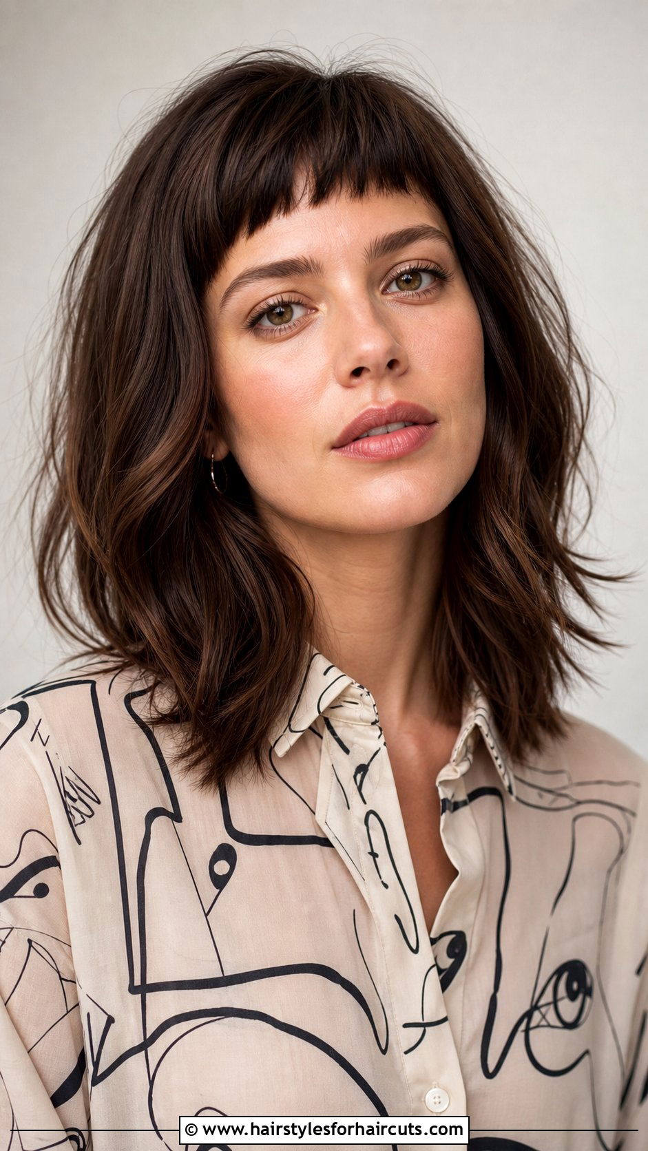 Layered Cut With Micro Bangs - 25 layered haircuts for medium length straight hair - 25 layered haircuts for medium length straight hair