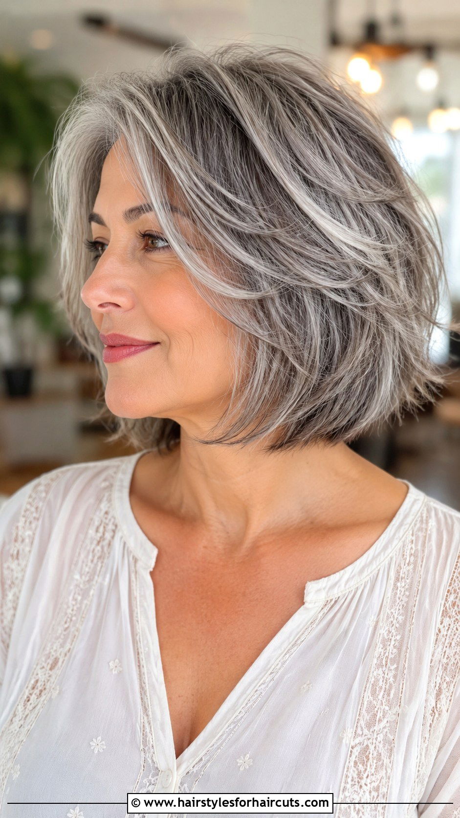 Layered Grey Bob - 25 bob hairstyles grey hair - 25 bob hairstyles grey hair