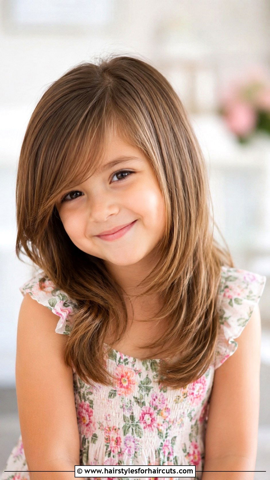 Layered Haircut With Side Swept Bangs - 25 little girls haircuts - 25 little girls haircuts