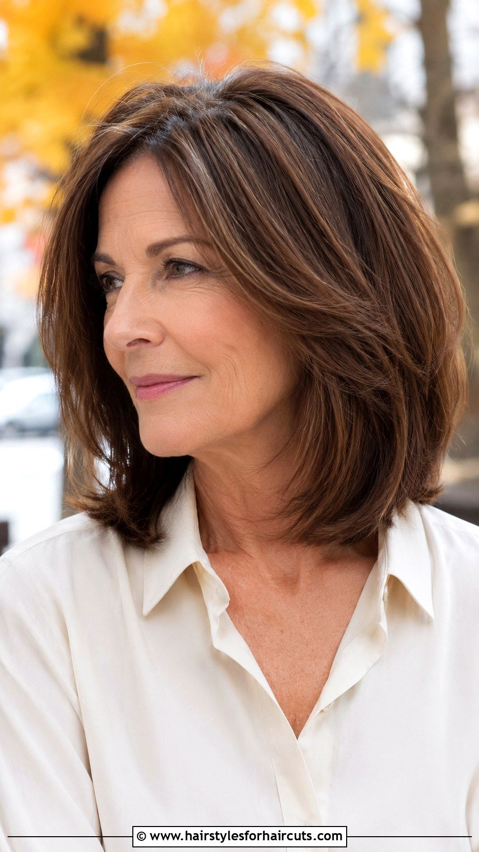 Layered Lob - 25 haircuts for thin hair women over 50 - 25 haircuts for thin hair women over 50
