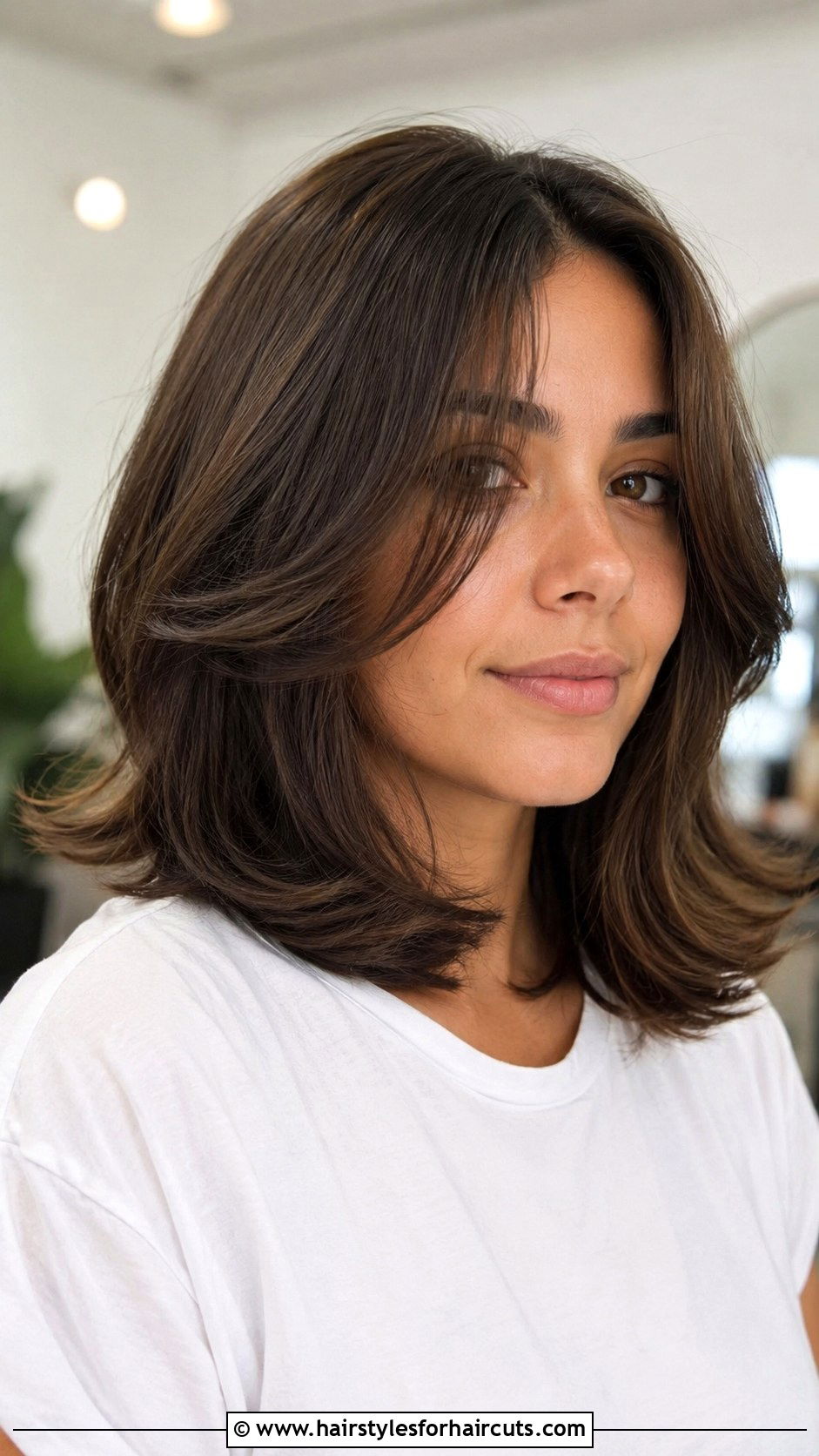 Layered Lob - 25 medium haircuts for thick hair women - 25 medium haircuts for thick hair women