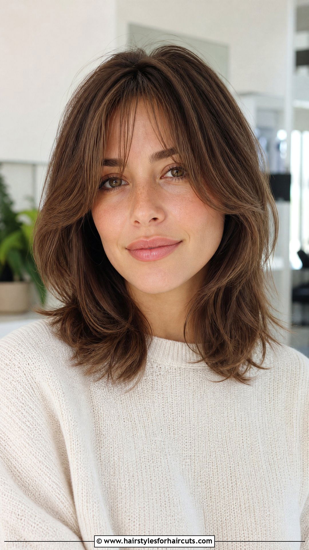 Layered Lob With Curtain Bangs - 25 haircuts for fine hair with bangs - 25 haircuts for fine hair with bangs