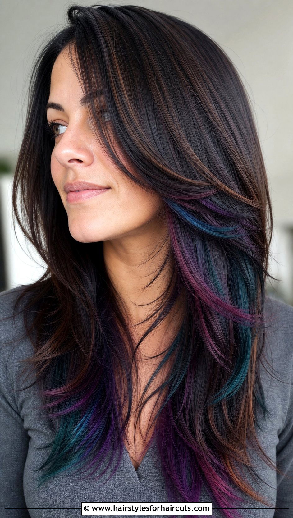 Layered Long Scene Haircut With Peekaboo Highlights - 25 long hair scene haircuts - 25 long hair scene haircuts