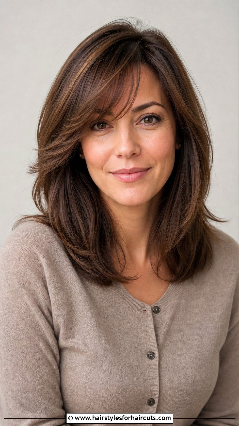 Layered Medium Hair With Side Bangs - 25 womens haircuts with bangs - 25 womens haircuts with bangs