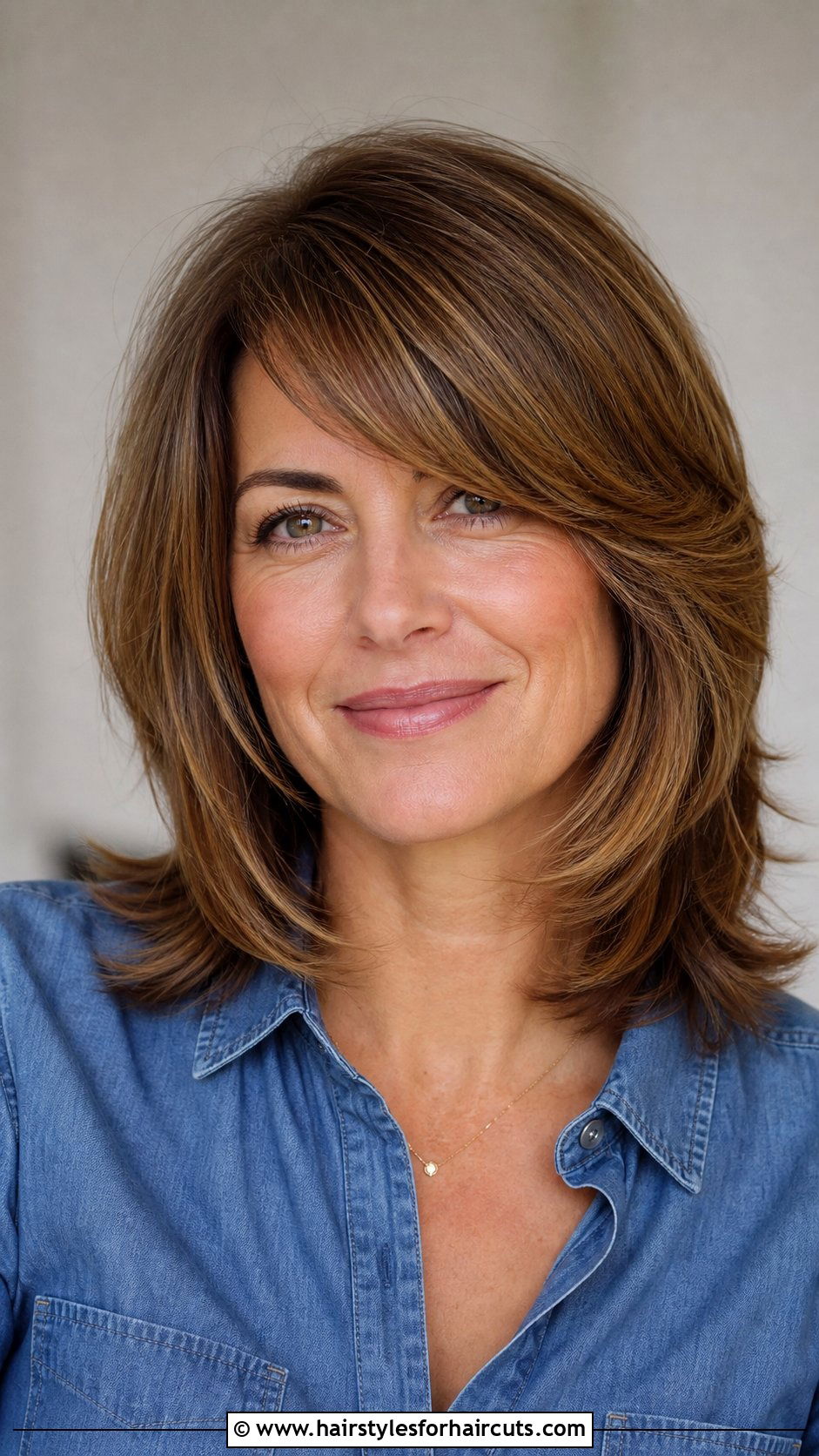 Layered Medium Haircut With Side Bangs - 25 haircuts for medium length hair with layers - 25 haircuts for medium length hair with layers