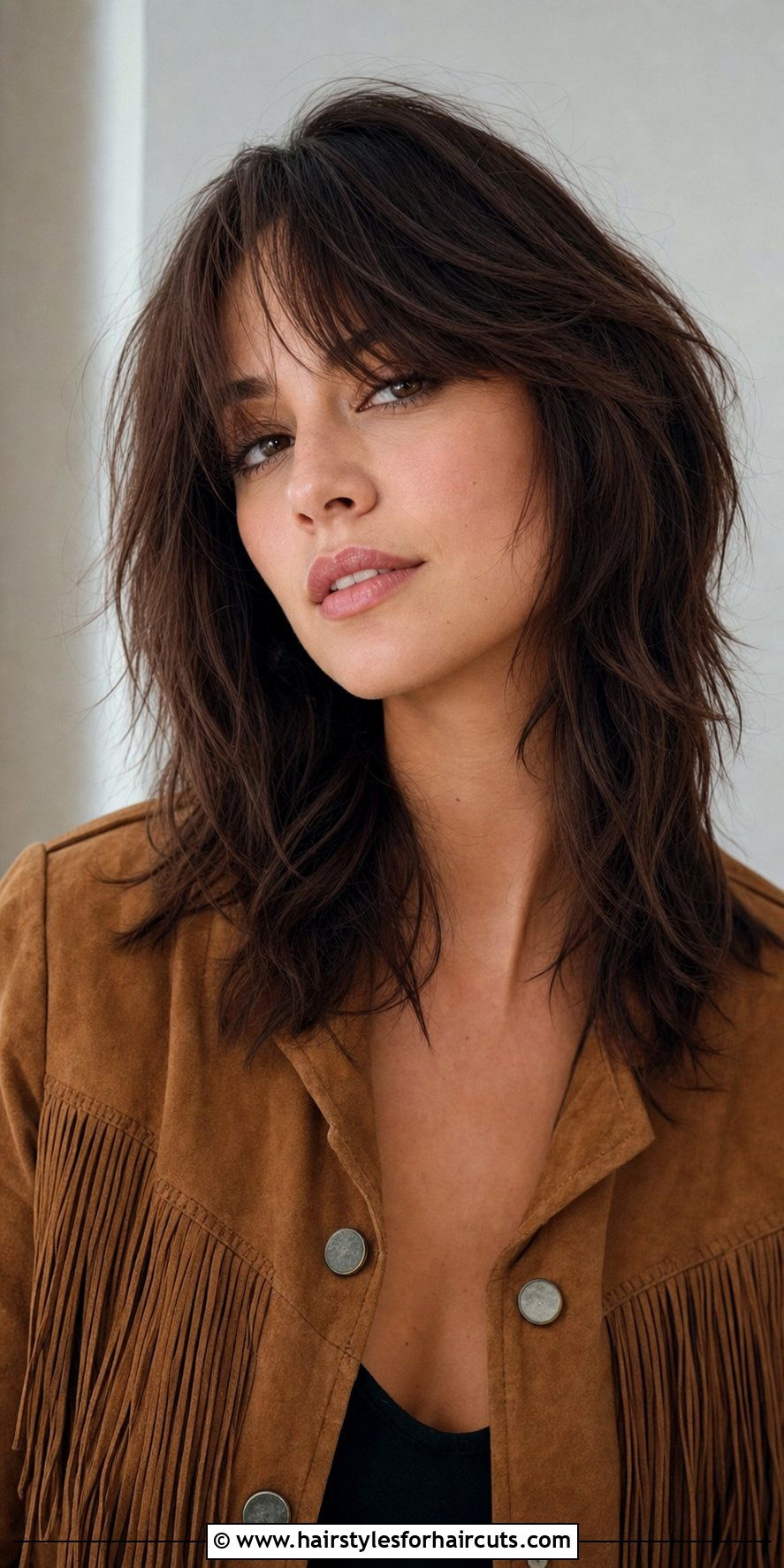 Layered Shag With Curtain Bangs - 25 hairstyles for hair with bangs - 25 hairstyles for hair with bangs