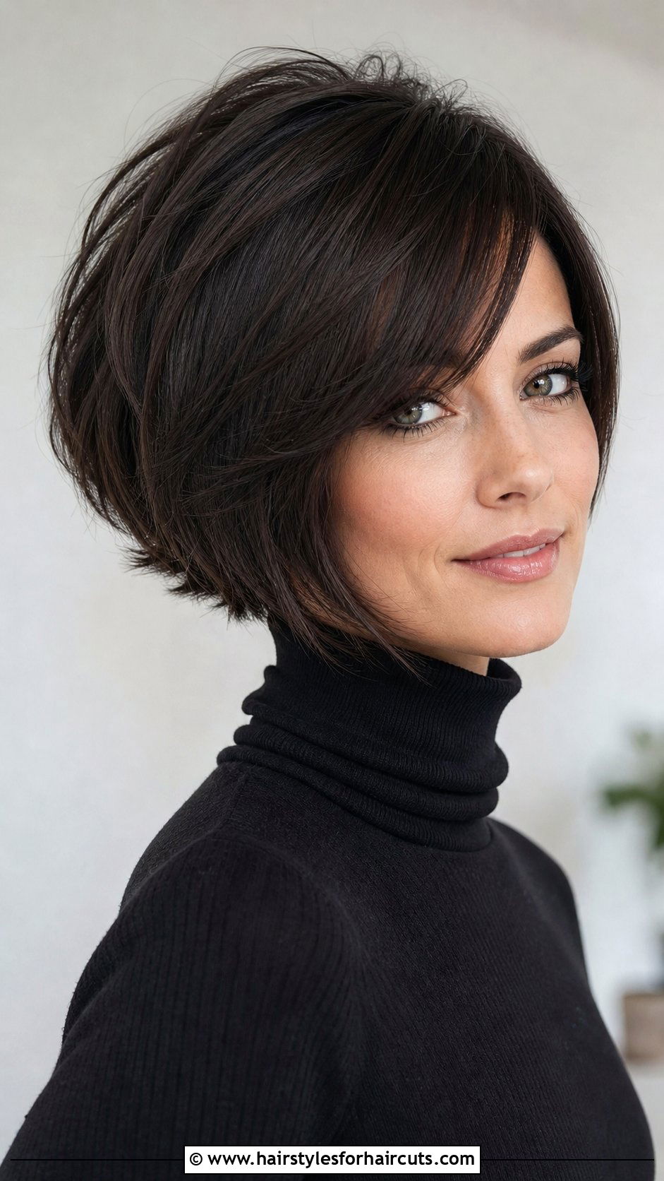 Layered Wedge Cut With Side Bangs - 25 haircuts with bangs and layers - 25 haircuts with bangs and layers