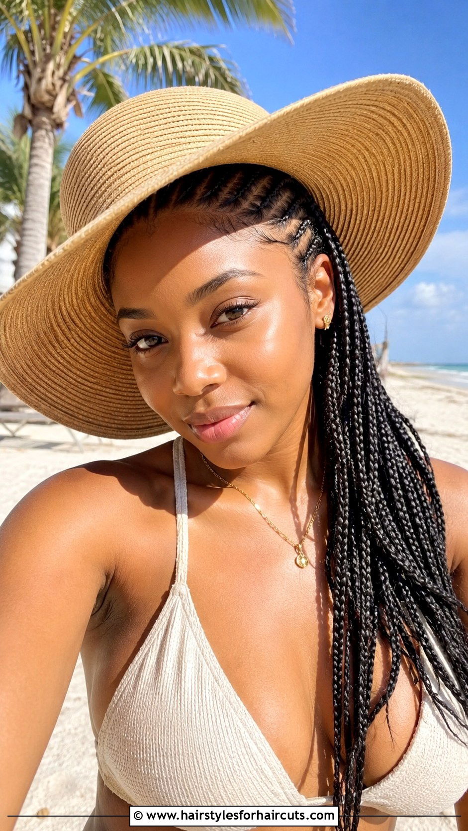 Lemonade Braids Side Swept - 25 beach hairstyles for black hair - 25 beach hairstyles for black hair