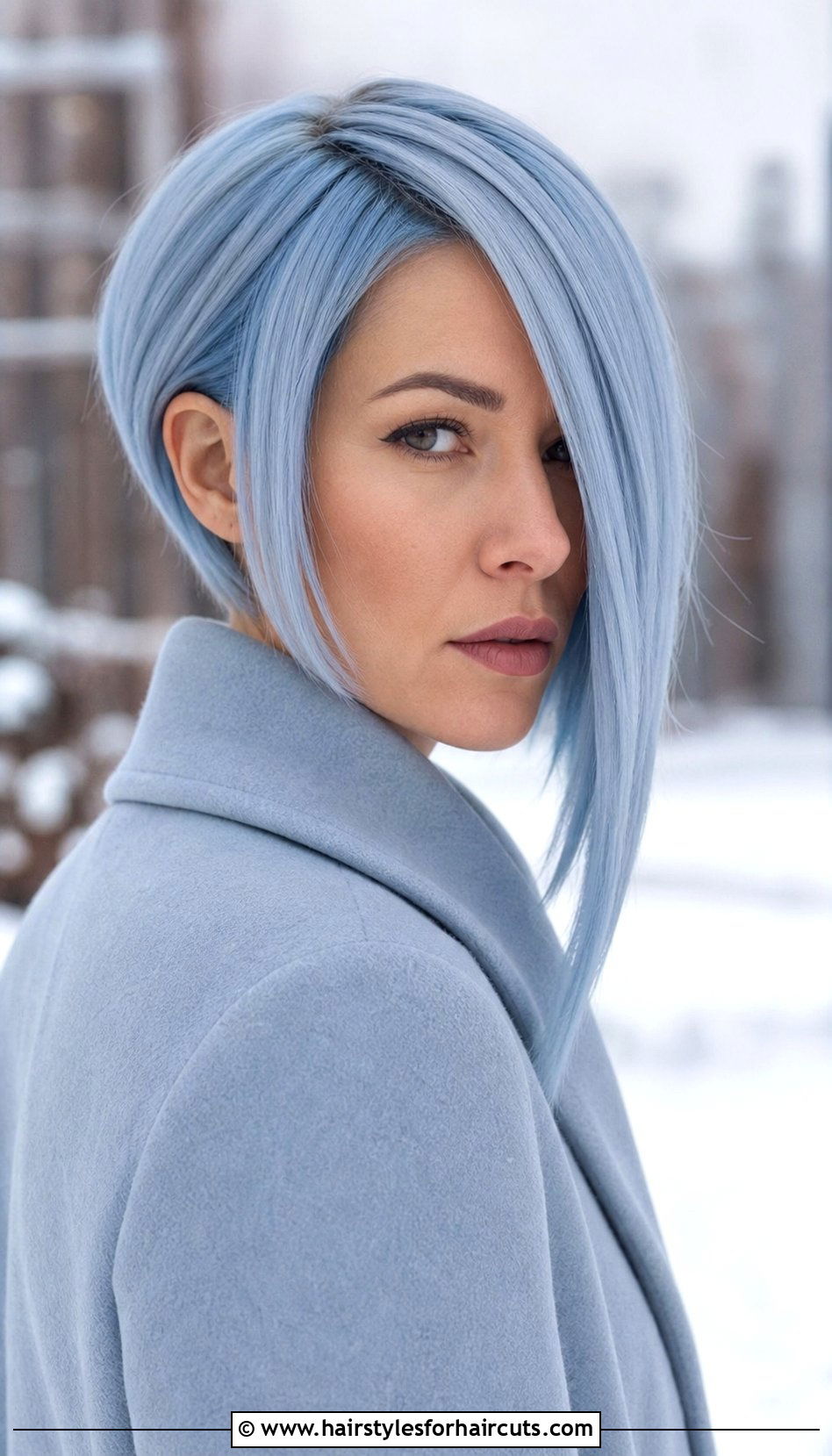 Light Blue Asymmetrical Bob - 25 light blue hairstyles - 25 light blue hairstyles