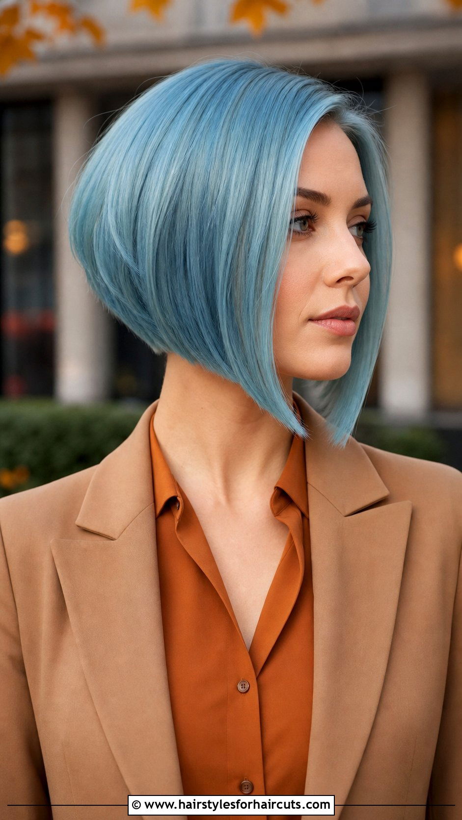 Light Blue Inverted Bob - 25 light blue hairstyles - 25 light blue hairstyles