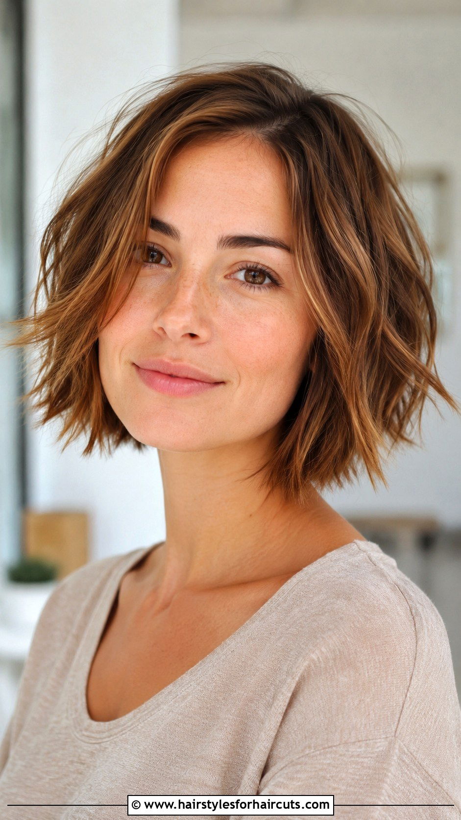 Light Brown Textured Bob - 25 light brown hairstyles - 25 light brown hairstyles