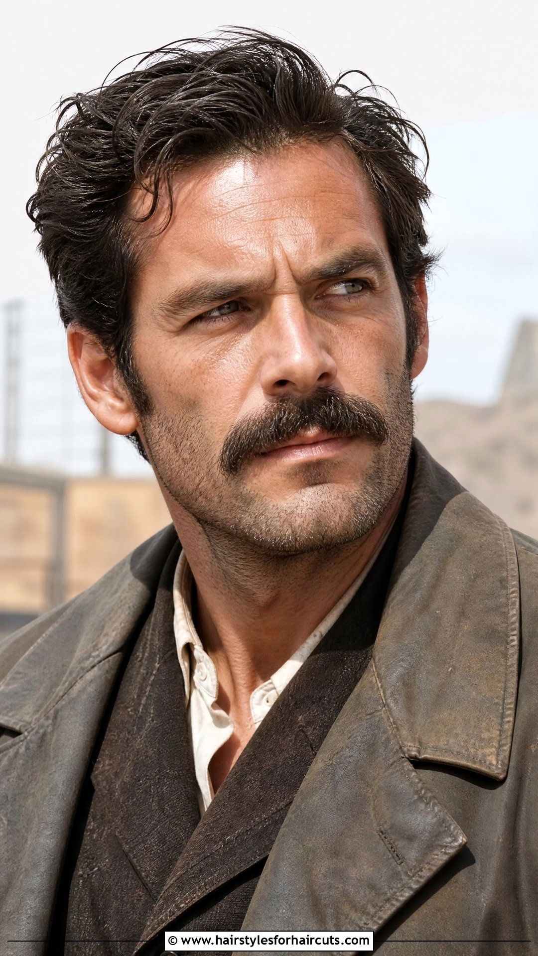 Light Stubble And Heavy Mustache - 25 old west facial hairstyles - 25 old west facial hairstyles