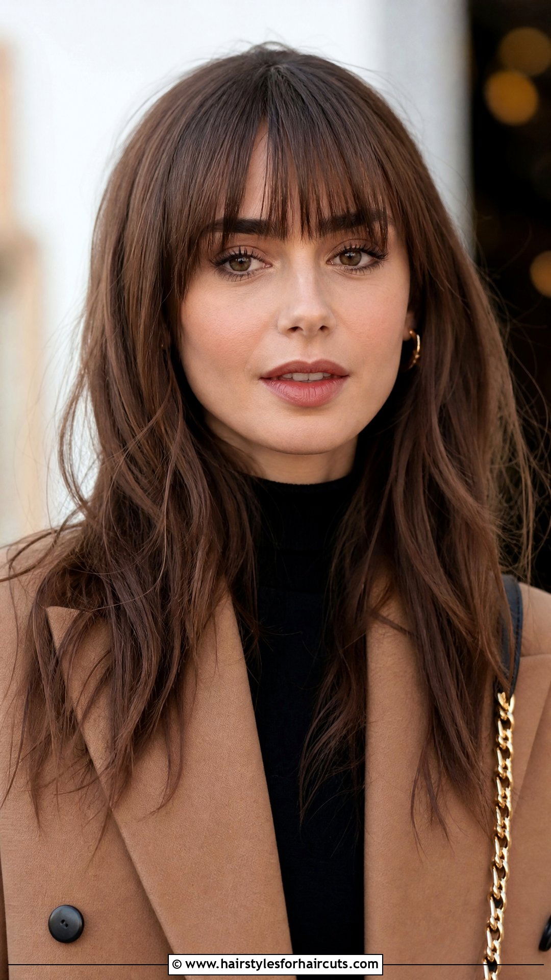 Lily Collins Fringe Haircut - 25 celebrity haircuts - 25 celebrity haircuts