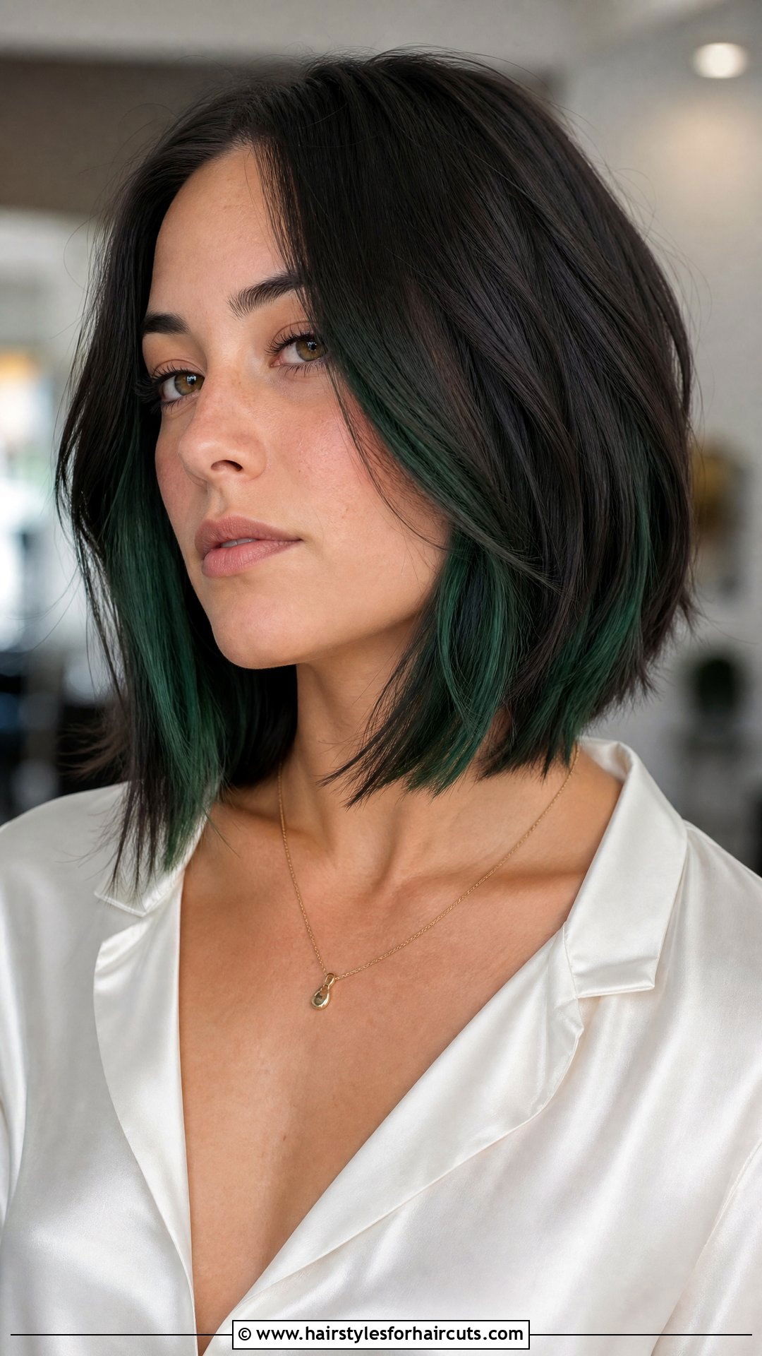 Lob With Peekaboo Green - 25 peekaboo haircuts - 25 peekaboo haircuts