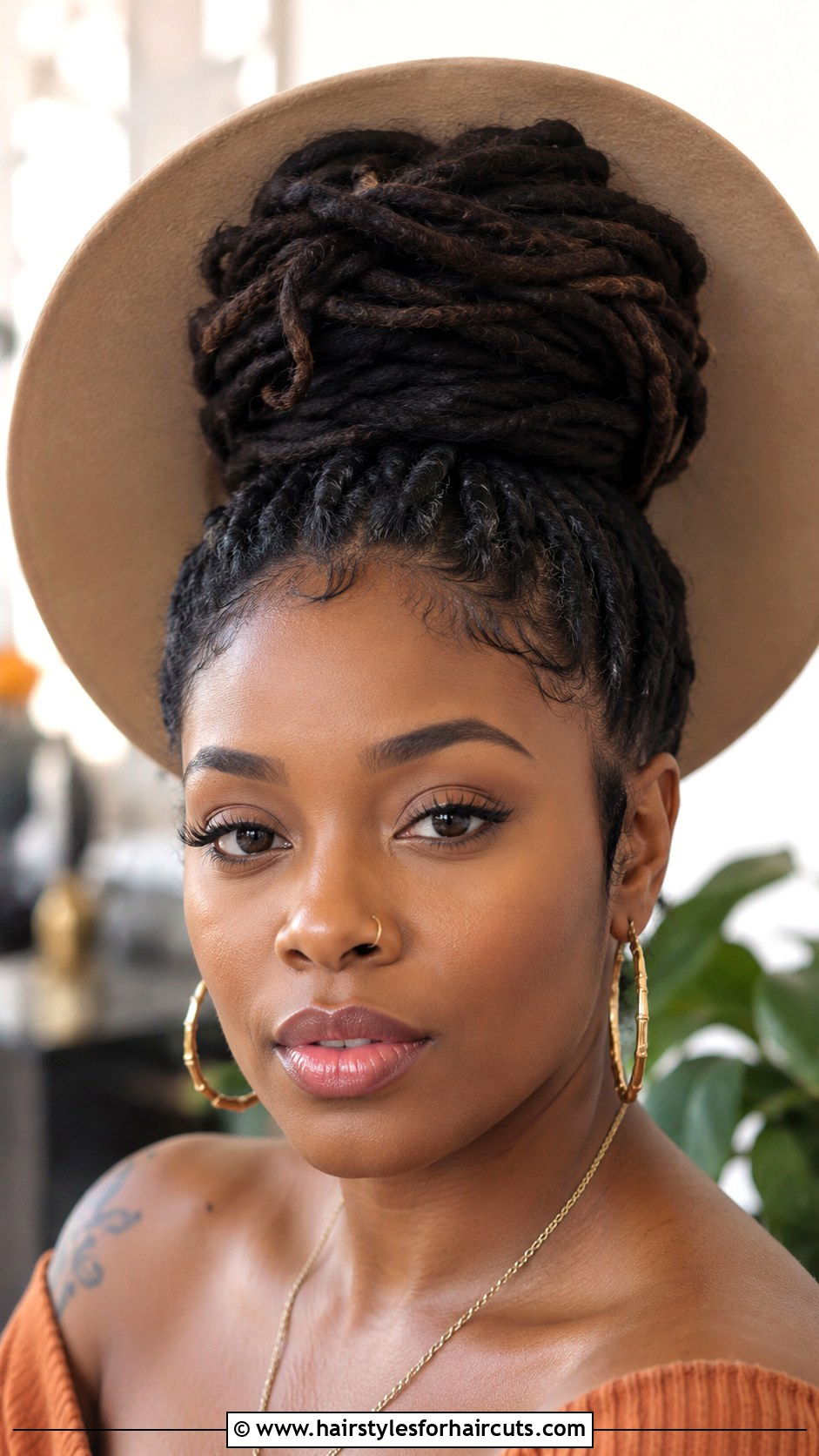 Loc Bun - 25 bun hairstyles for black hair - 25 bun hairstyles for black hair