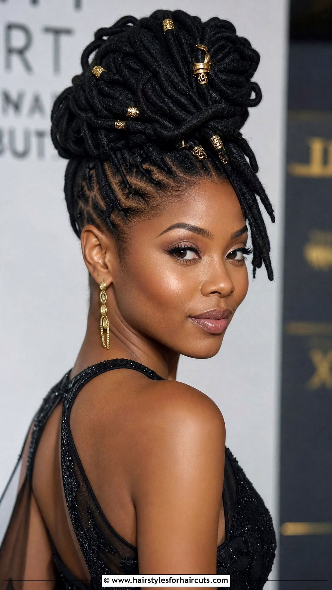 Loc Updo With Cuffs - 25 wedding updo hairstyles for black hair - 25 wedding updo hairstyles for black hair