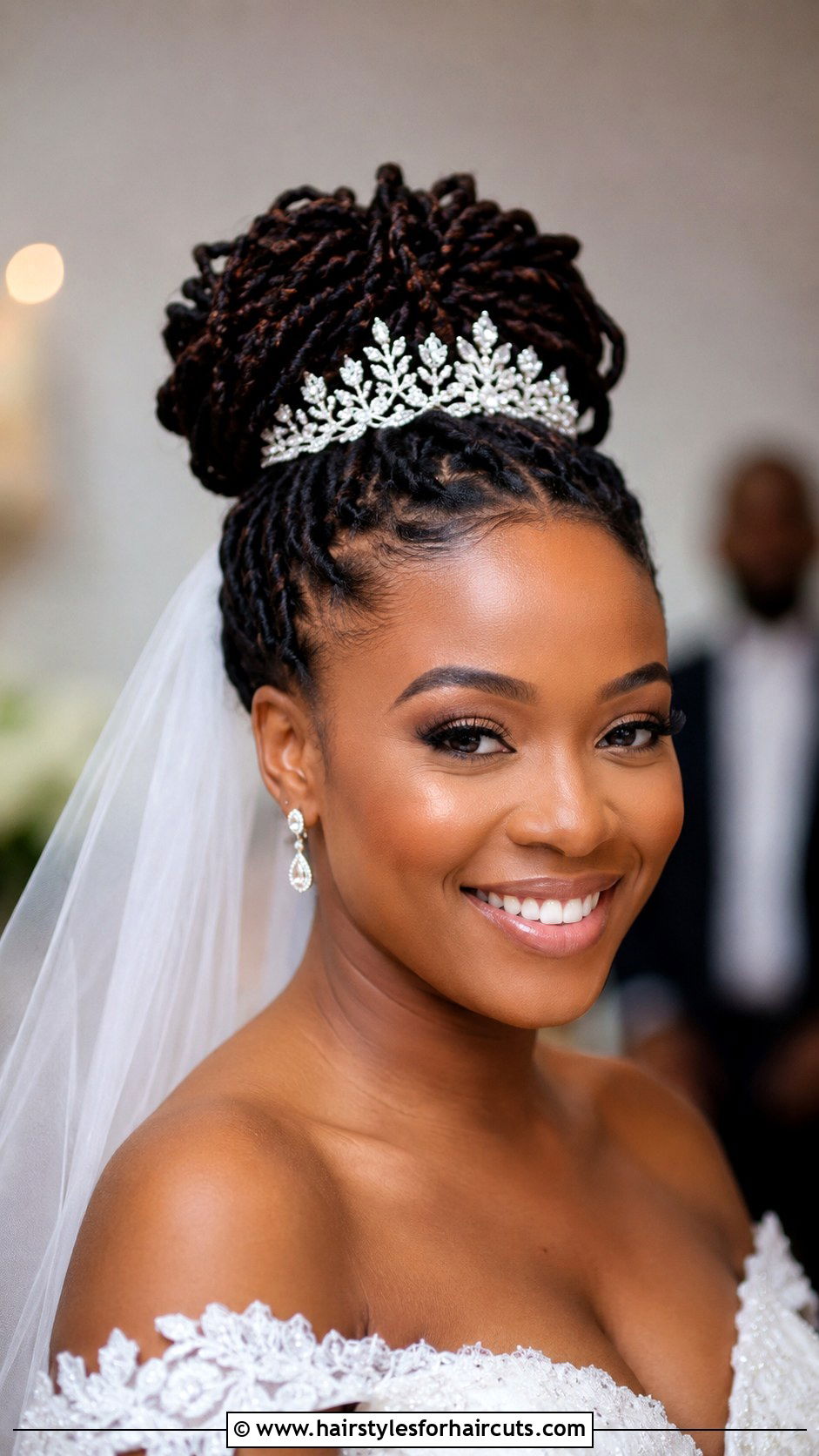 Locs Styled High Bun - 25 black hair bridal hairstyles - 25 black hair bridal hairstyles
