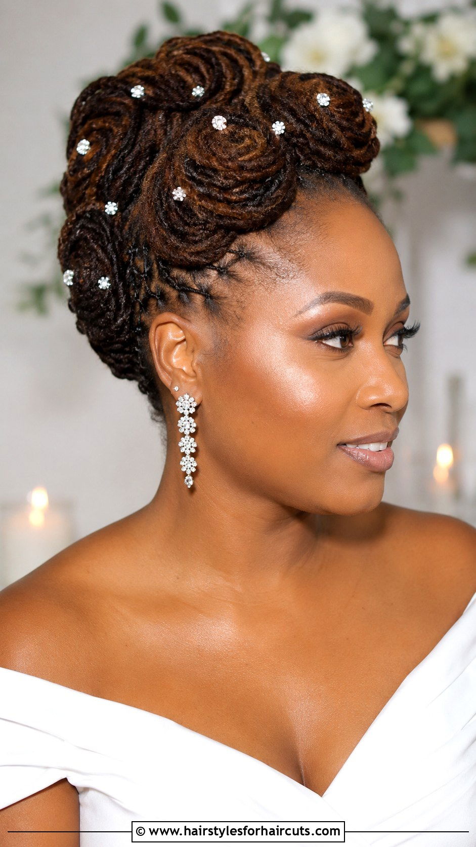 Locs Updo With Accessories - 25 black wedding hairstyles for long hair - 25 black wedding hairstyles for long hair
