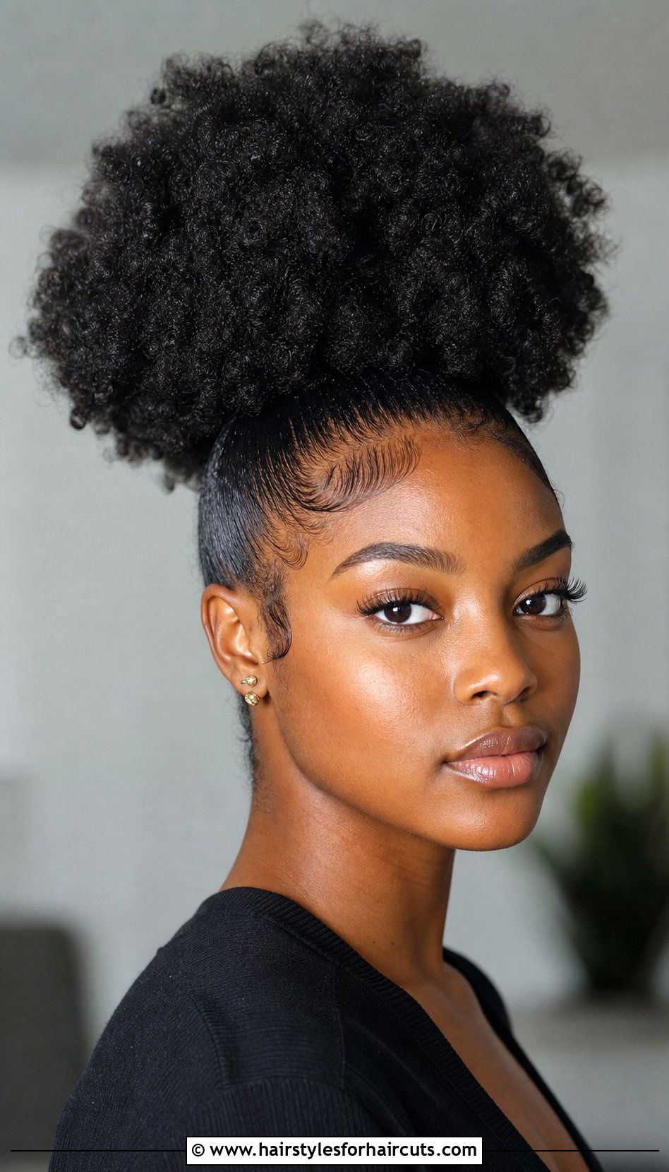 Long Afro Puff - 25 black hairstyles for long hair - 25 black hairstyles for long hair