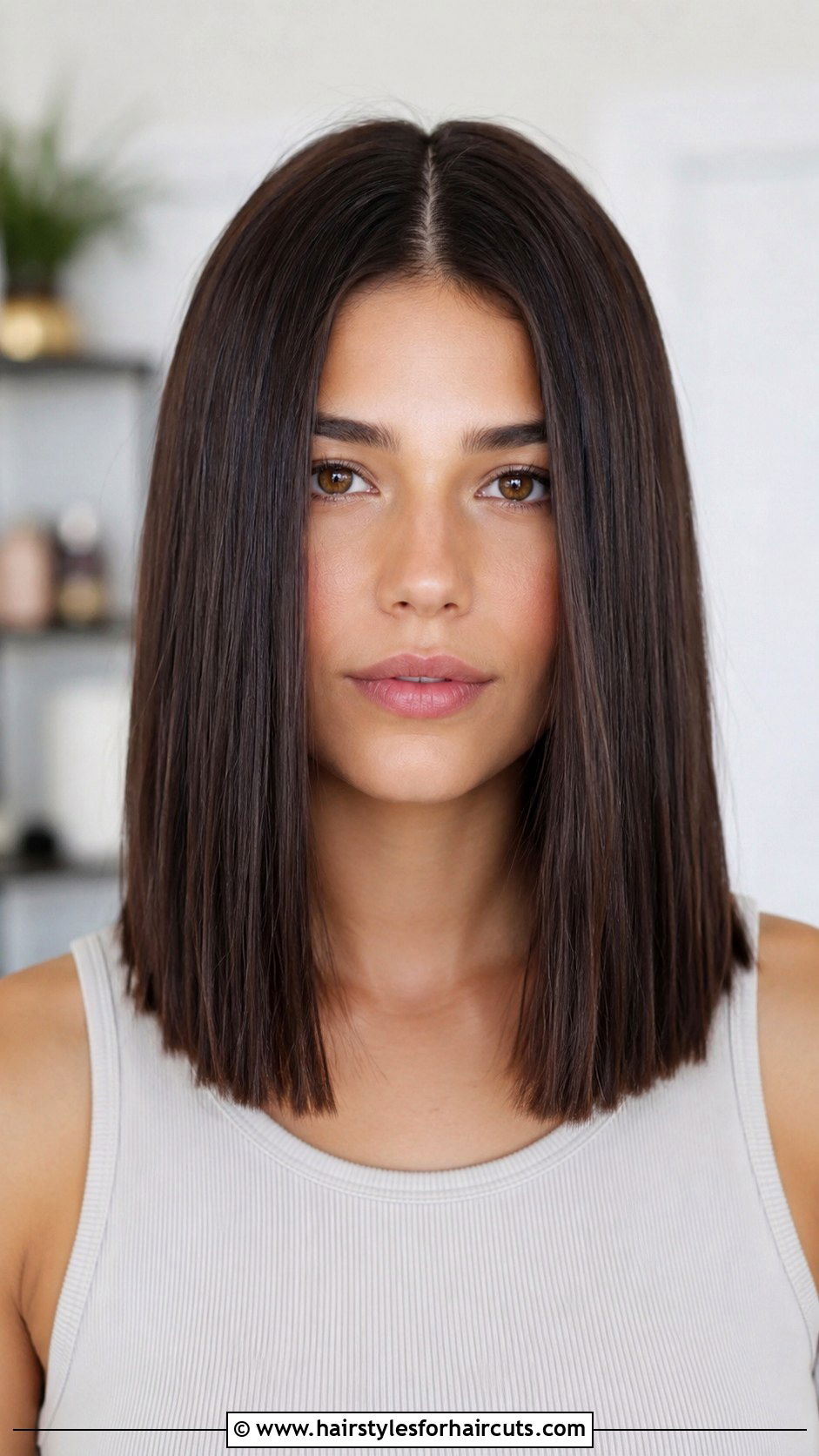 Long Blunt Cut With Center Part - 25 fine hair long blunt haircuts - 25 fine hair long blunt haircuts
