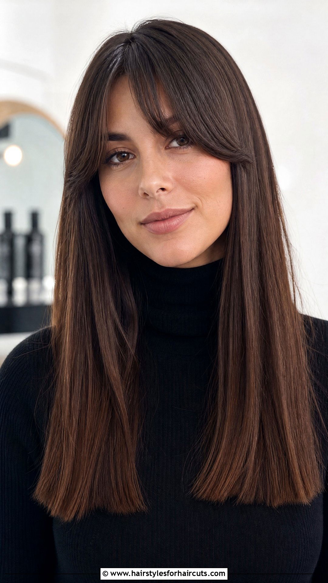 Long Blunt Cut With Curtain Bangs - 25 florida haircuts - 25 florida haircuts