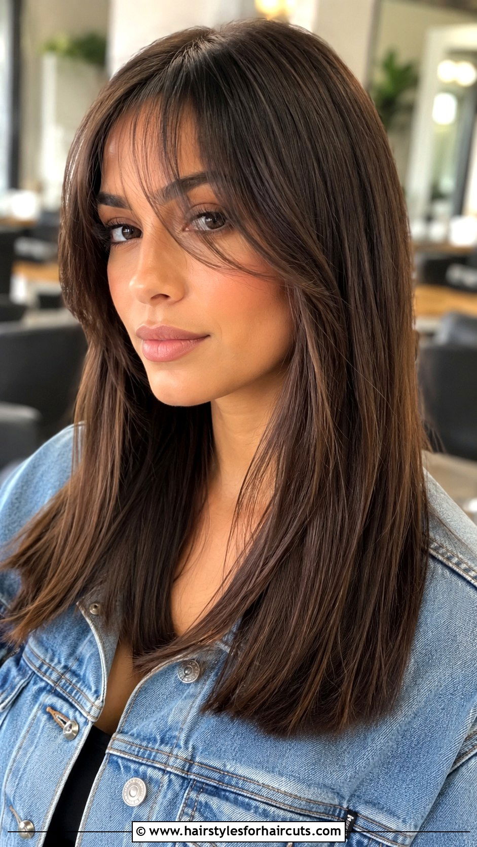 Long Blunt Cut With Curtain Bangs - 25 haircuts for long hair no layers - 25 haircuts for long hair no layers