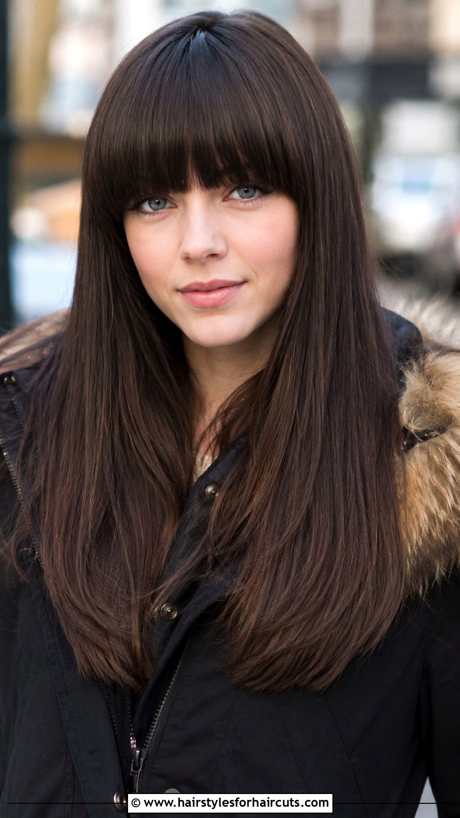 Long Blunt Cut With Full Fringe - 25 fine hair long blunt haircuts - 25 fine hair long blunt haircuts